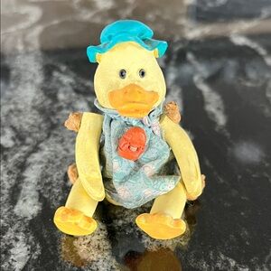 Russ Berrie Shelf Sitter Yellow Duck Figurine with Blue Hat